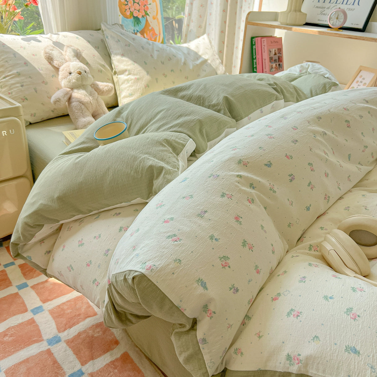 Class A Four-Piece Bedding Set Pure Cotton All Cotton All Year Round Quilt Cover Bed Sheets Quilt Cover Bed Student Dormitory Three-Piece Set Fitted Sheet 4 Julia M LifeStyles