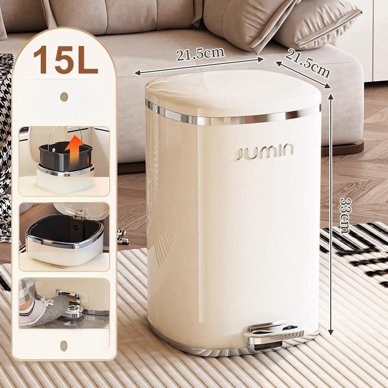 Elegant Foot-Operated Trash Can with Lid by Julia M LifeStyles Julia M Home & Kitchen