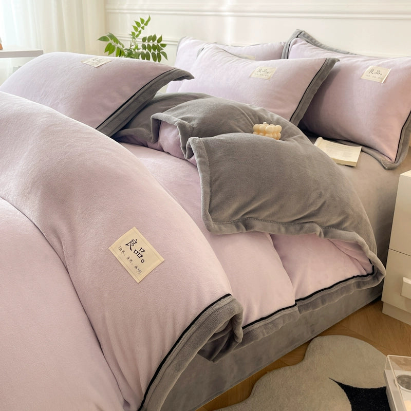 Luxurious Milk Fiber 4-Piece Flannel Bedding Set for Winter Julia M LifeStyles