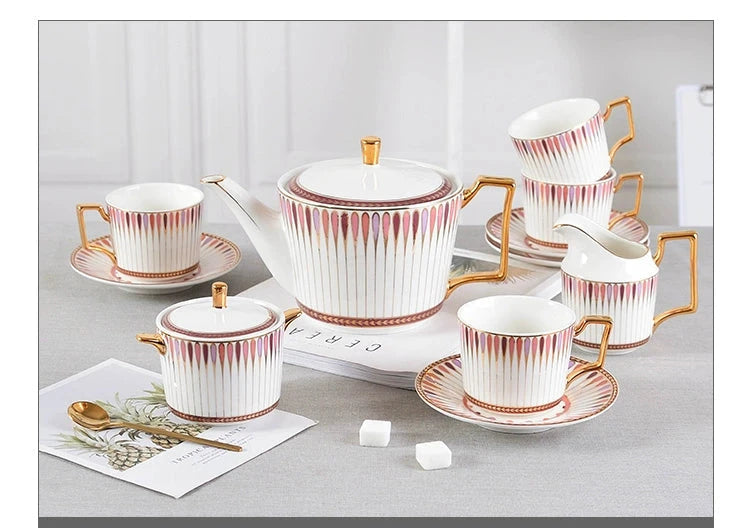 British Afternoon Tea Cup Tea Set Accessible Luxury European-Style High-End Bone China Teapot Luxury Ceramic Coffee Cup Gift Box Julia M Home & Kitchen