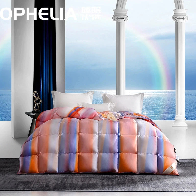 Luxury Italy Import Silk Duvet with 95% White Goose Down for Winter Comfort Julia M Home & Kitchen