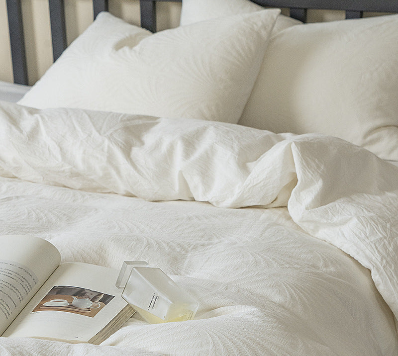Pure White Texture Bedding Set