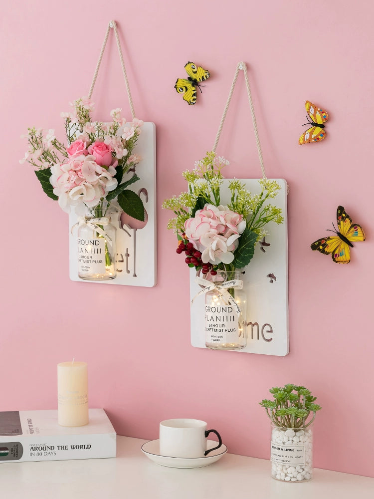 Scandinavian Style Hand - Painted Artificial Flower Wall Decor by Julia M - Julia M LifeStyles