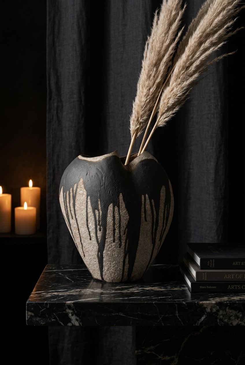 Quiet Form Hand-Painted Ceramic Vase