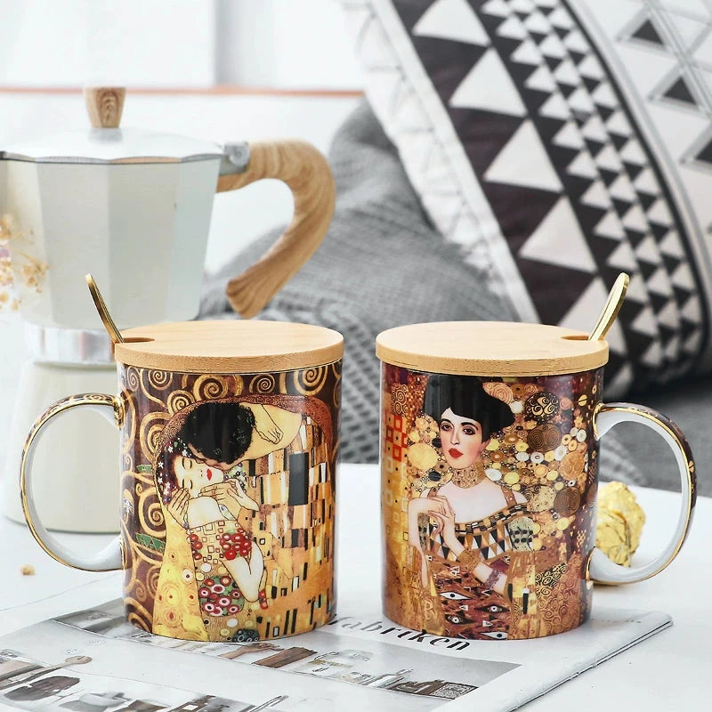 Florence Exquisite European-Style Bone China Mug with Lid and Spoon Julia M LifeStyles