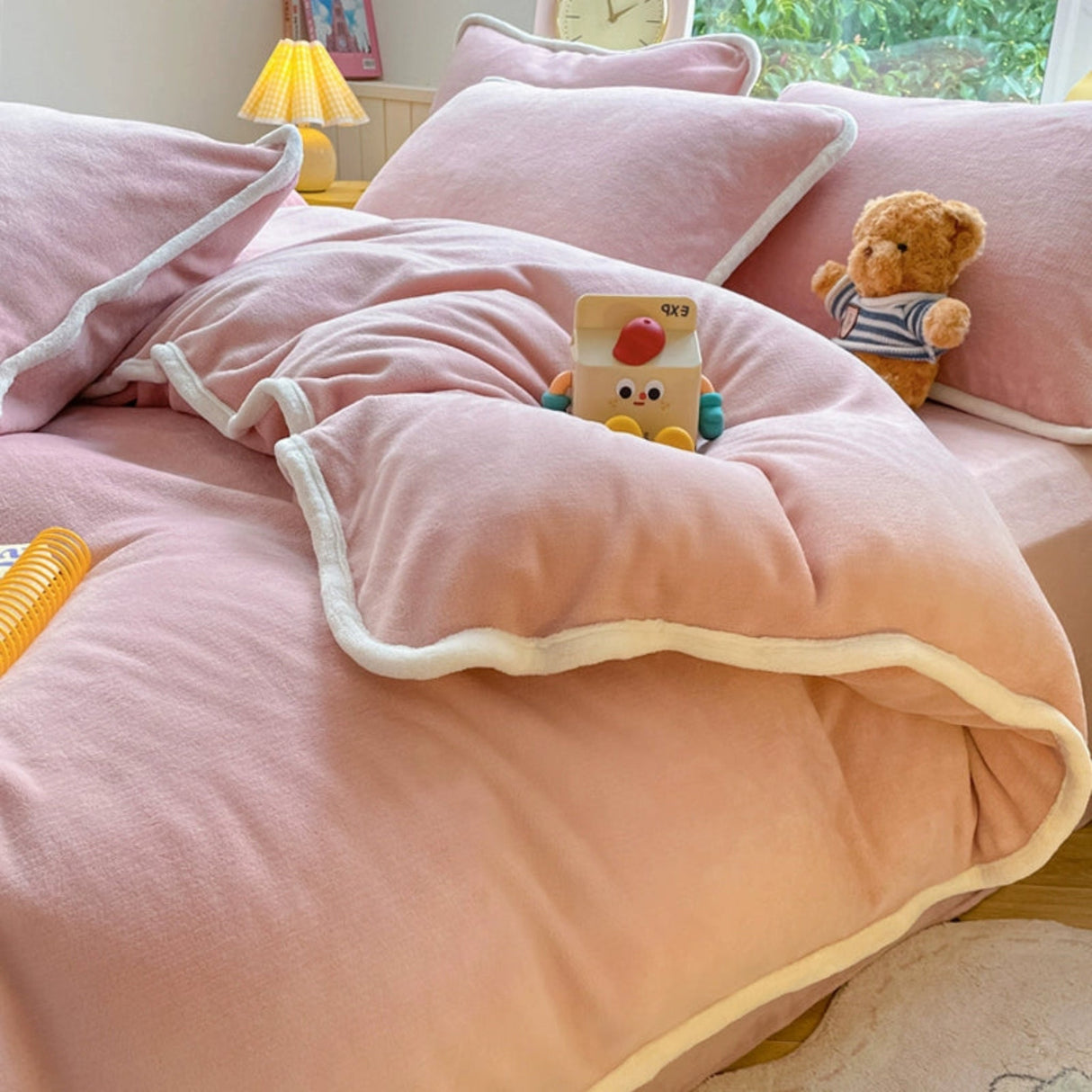 Luxurious Milk Fiber 4-Piece Flannel Bedding Set for Winter Julia M LifeStyles