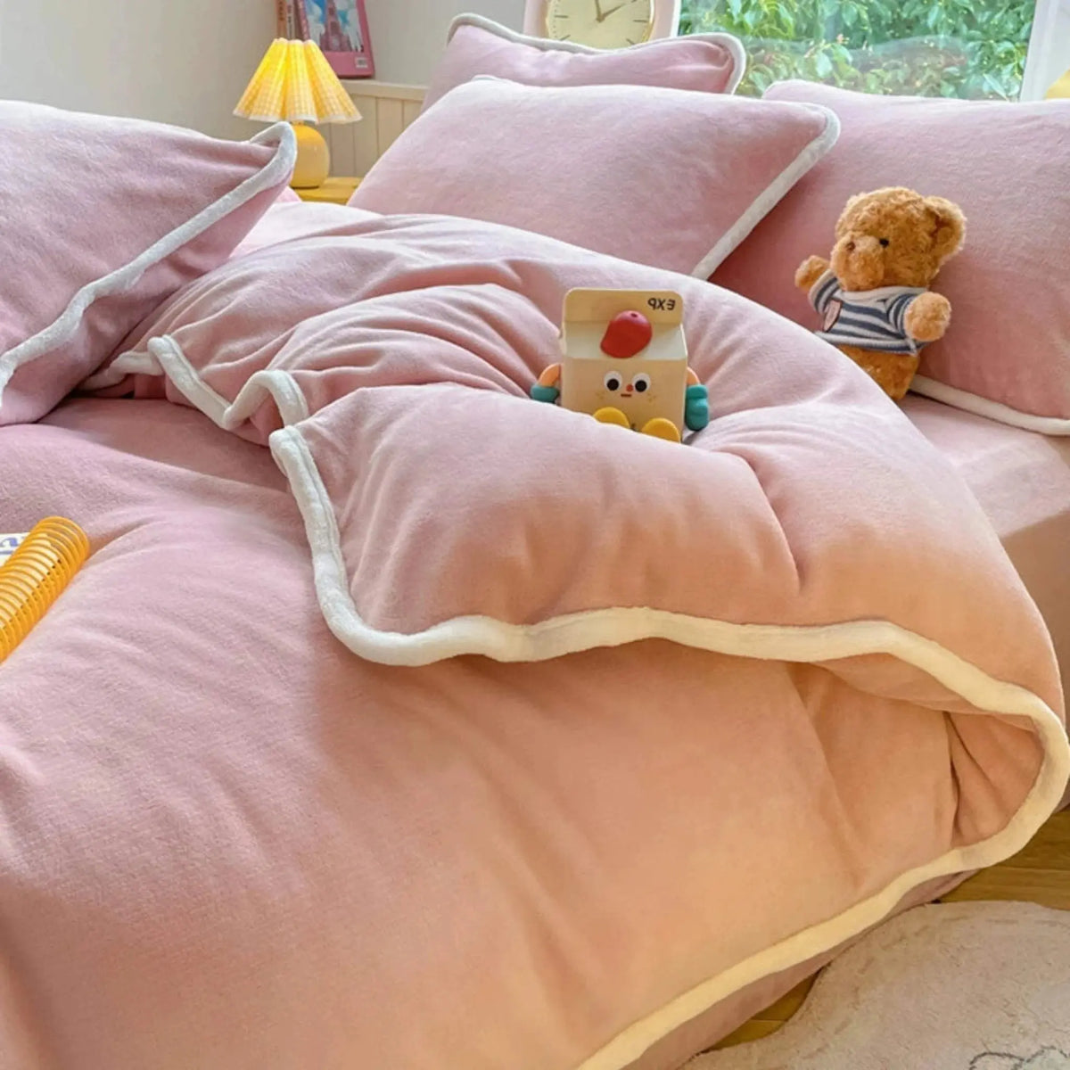 Luxurious Milk Fiber 4-Piece Flannel Bedding Set for Winter Julia M LifeStyles