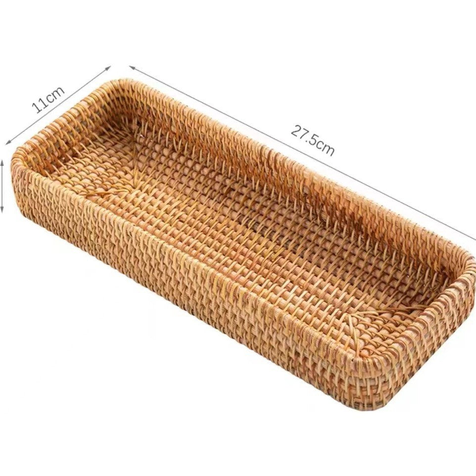 Wicker tray, tabletop storage basket - Julia M LifeStyles