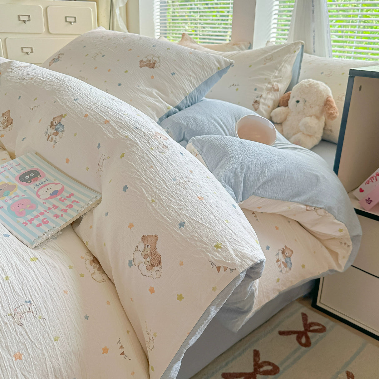 Class A Four-Piece Bedding Set Pure Cotton All Cotton All Year Round Quilt Cover Bed Sheets Quilt Cover Bed Student Dormitory Three-Piece Set Fitted Sheet 4 Julia M LifeStyles