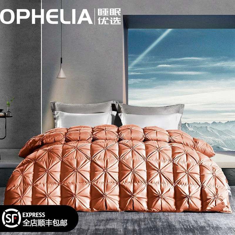 Luxury Italy Import Silk Duvet with 95% White Goose Down for Winter Comfort Julia M Home & Kitchen