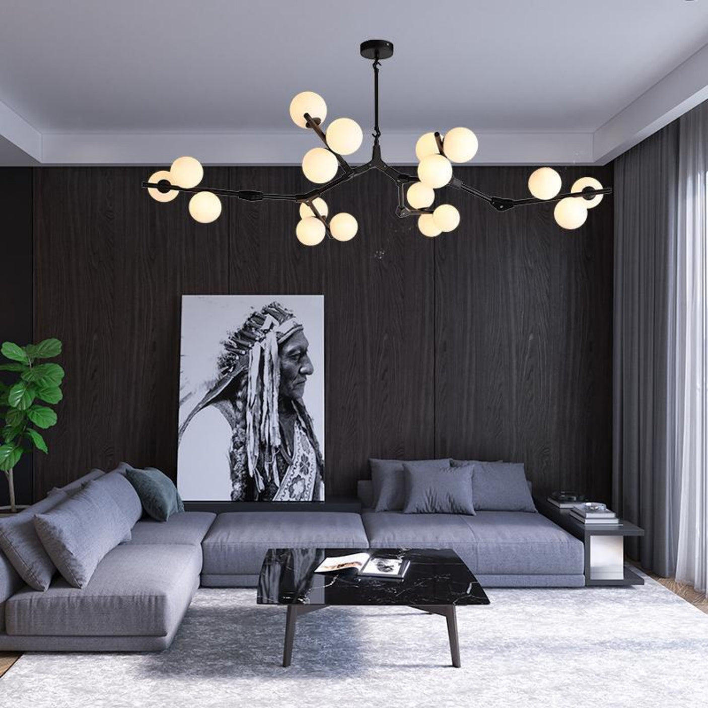 Modeling Chandelier Glass Magic Bean Molecular Lamp - Julia M LifeStyles