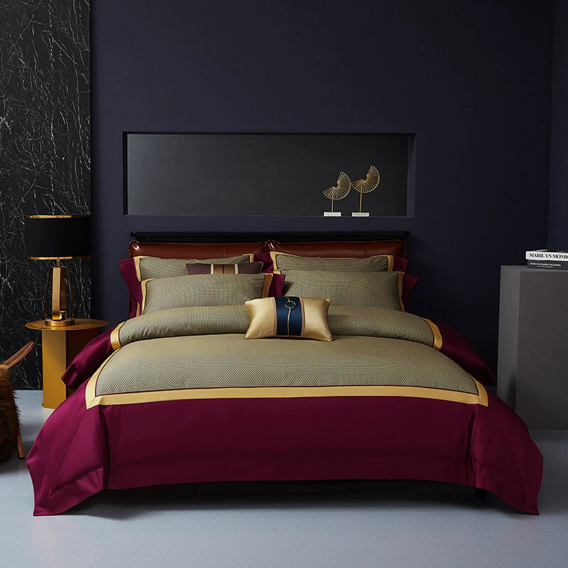 Elegant Geometric 4-Piece Pima Cotton Bed Sheet Set Julia M Home & Kitchen