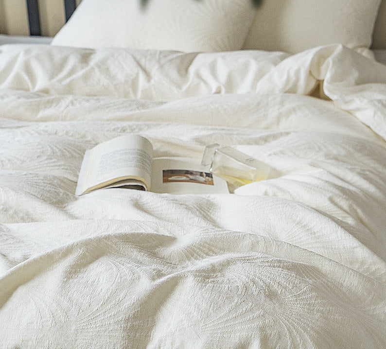 Pure White Texture Bedding Set