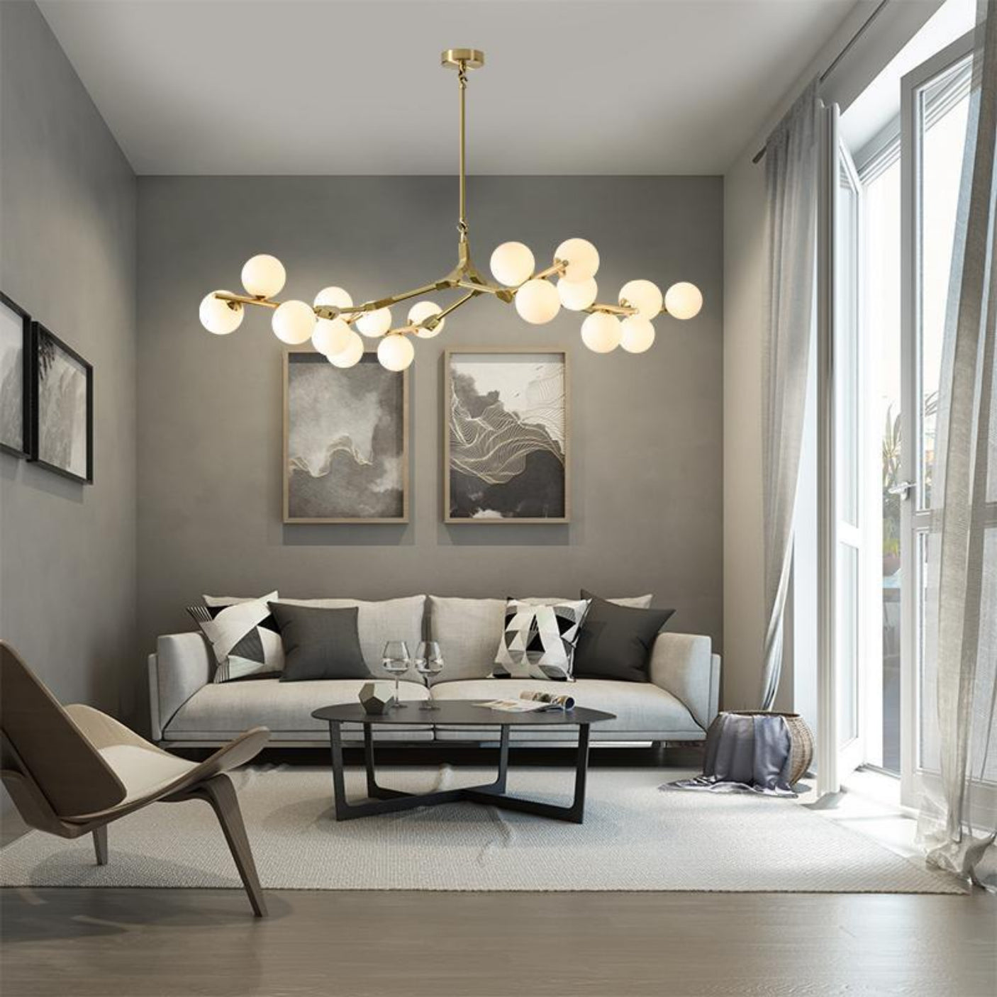 Modeling Chandelier Glass Magic Bean Molecular Lamp - Julia M LifeStyles