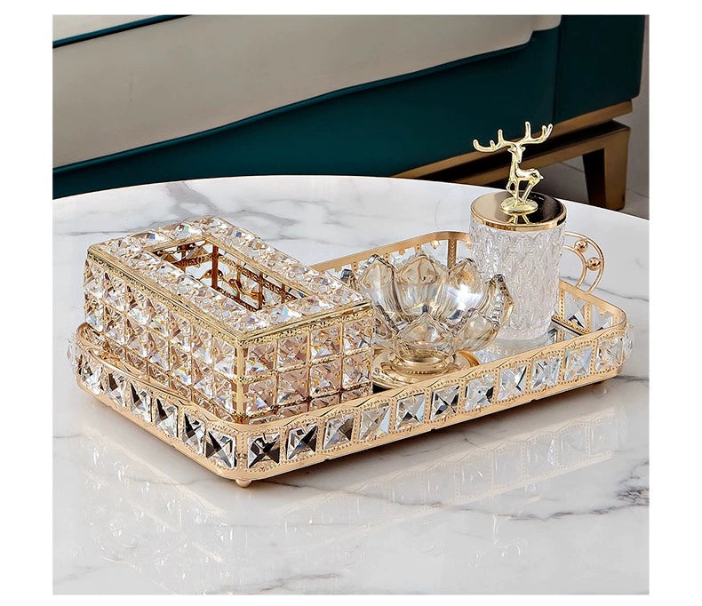 Light Luxury Style Crystal Tissue Box