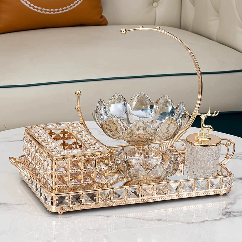Light Luxury Style Crystal Tissue Box