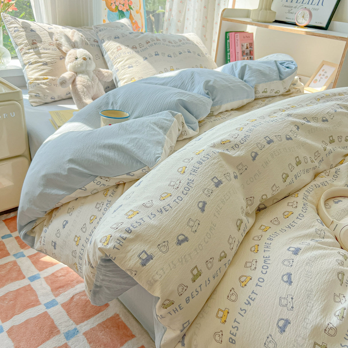 Class A Four-Piece Bedding Set Pure Cotton All Cotton All Year Round Quilt Cover Bed Sheets Quilt Cover Bed Student Dormitory Three-Piece Set Fitted Sheet 4 Julia M LifeStyles