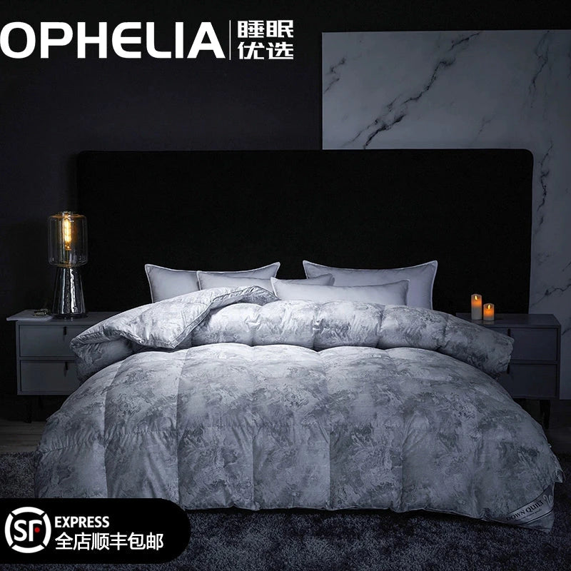 Luxury Italy Import Silk Duvet with 95% White Goose Down for Winter Comfort Julia M Home & Kitchen