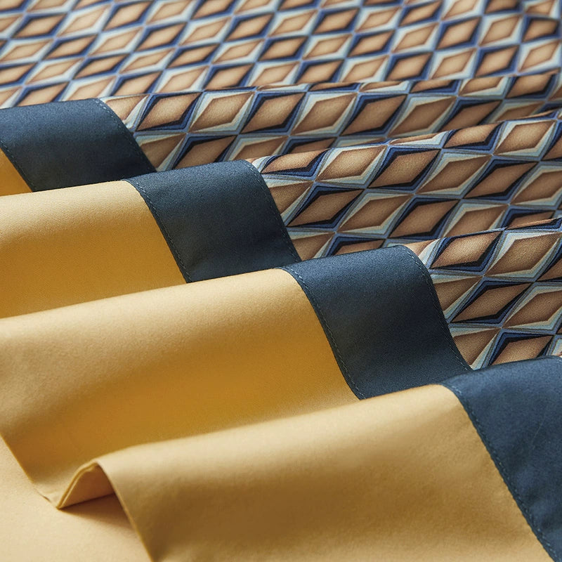 Premium Pima Cotton 4-Piece Bed Sheet Set in Geometric Design - Julia M LifeStyles