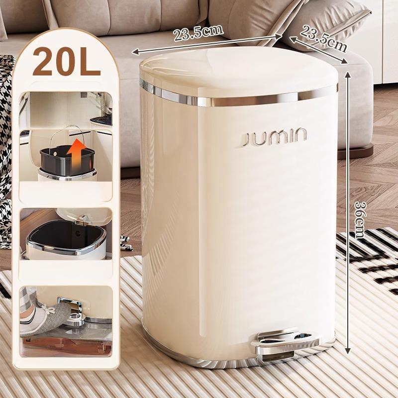 Elegant Foot-Operated Trash Can with Lid by Julia M LifeStyles Julia M Home & Kitchen