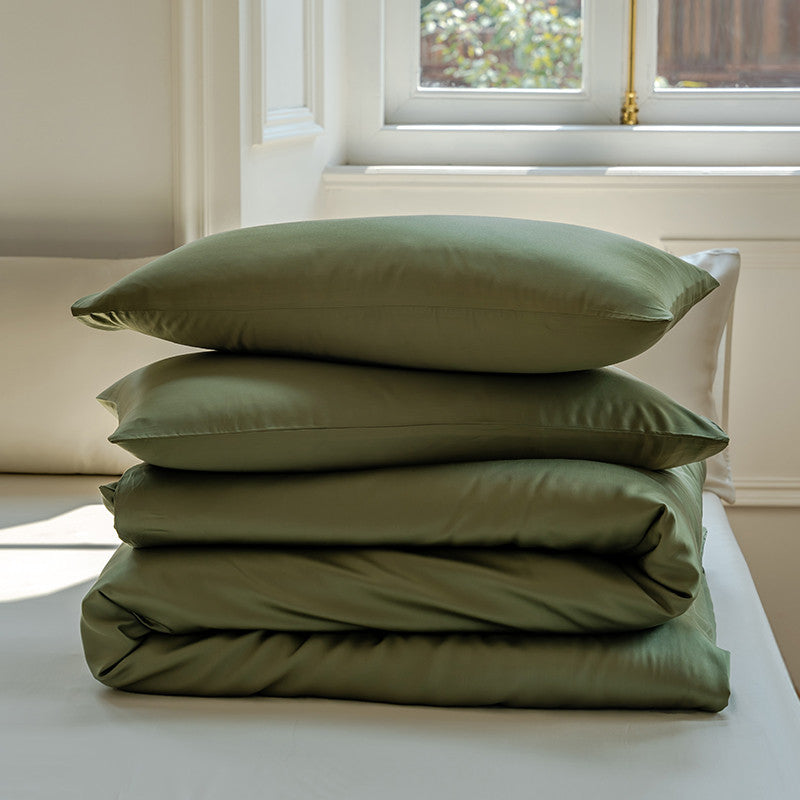 High-end Lanjing Tencel Ice Silk Bed Sheet Single Piece Silky Quilt Cover Single Double Pillow Case Bed Cover for Household