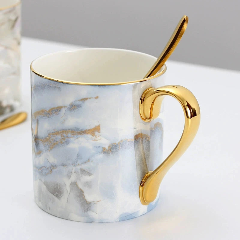 Florence Exquisite European-Style Bone China Mug with Lid and Spoon Julia M LifeStyles