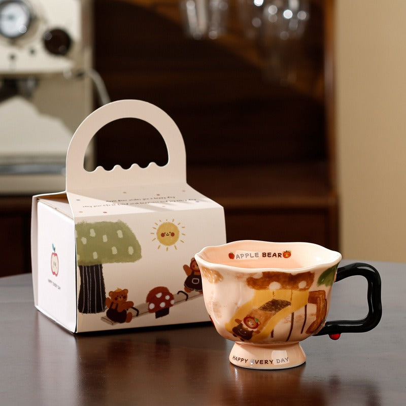 Mug Creative Artistic Ceramic Water Cup 2024 New Style Women's Office Home Breakfast Coffee Cup Accompanying Gift