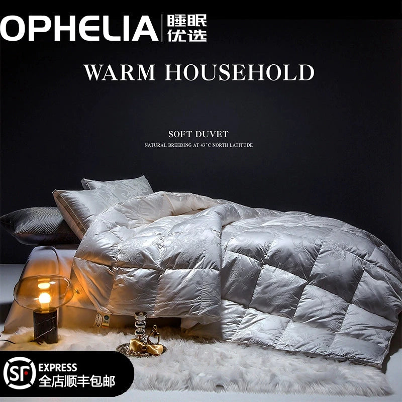 Luxury Italy Import Silk Duvet with 95% White Goose Down for Winter Comfort Julia M Home & Kitchen