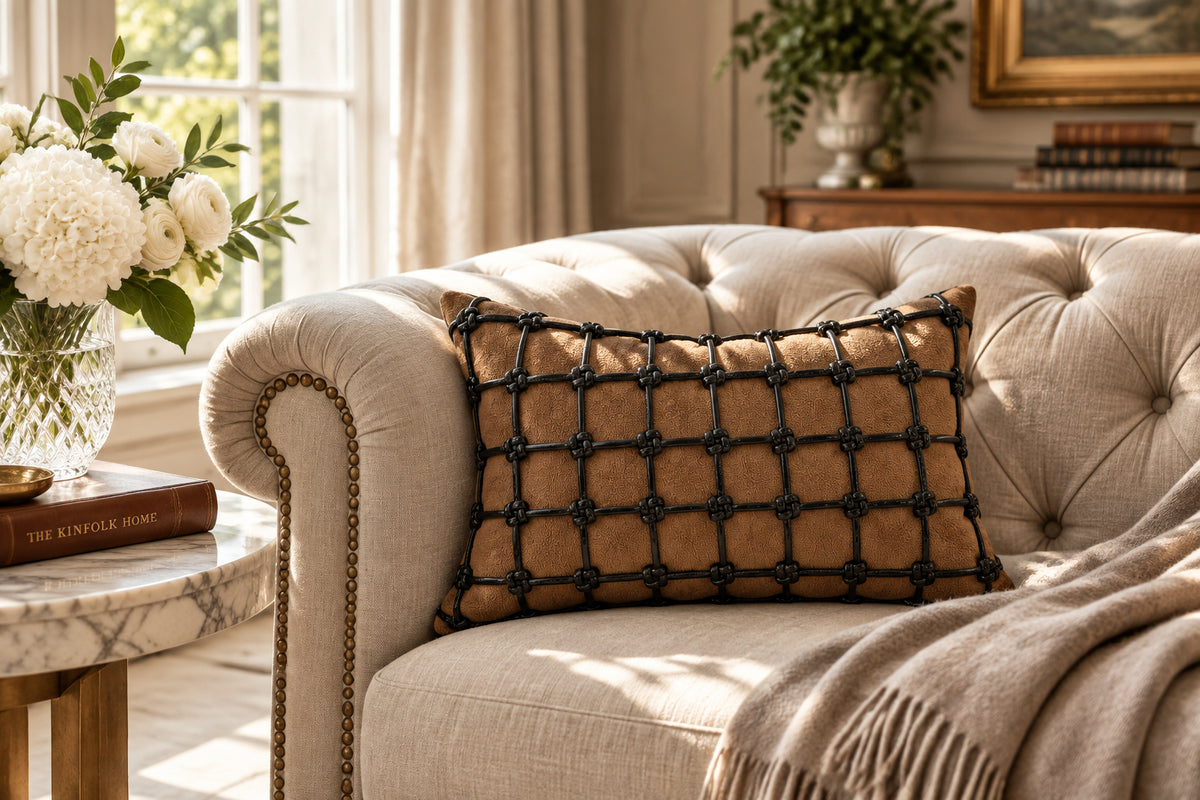 The Archive Feather Patchwork Accent Pillow