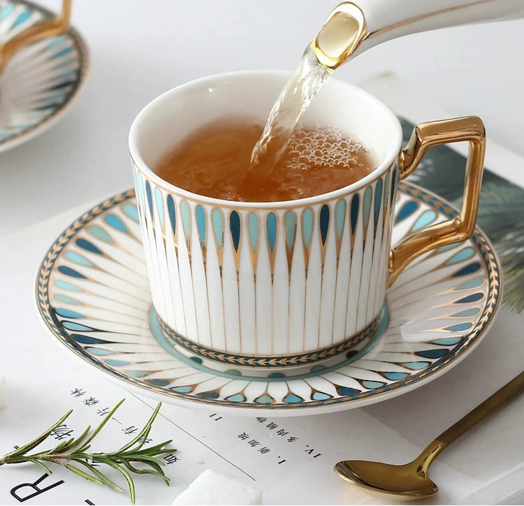 British Afternoon Tea Cup Tea Set Accessible Luxury European-Style High-End Bone China Teapot Luxury Ceramic Coffee Cup Gift Box Julia M Home & Kitchen