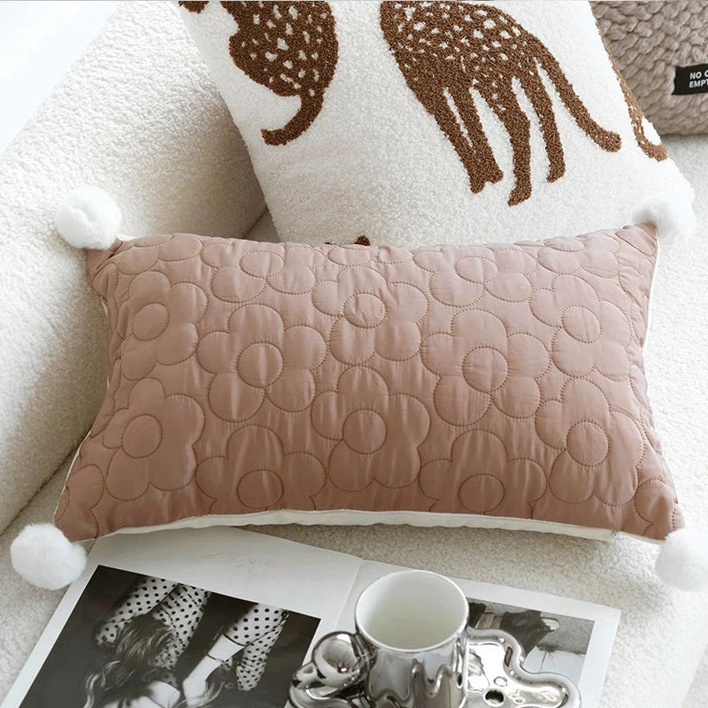 Brown Oatmeal Cream Color Accessible Luxury Living Room Sofa Pillow Cases French Beige Mid-Ancient Pillow Classy Bedside Cushion Julia M Home & Kitchen