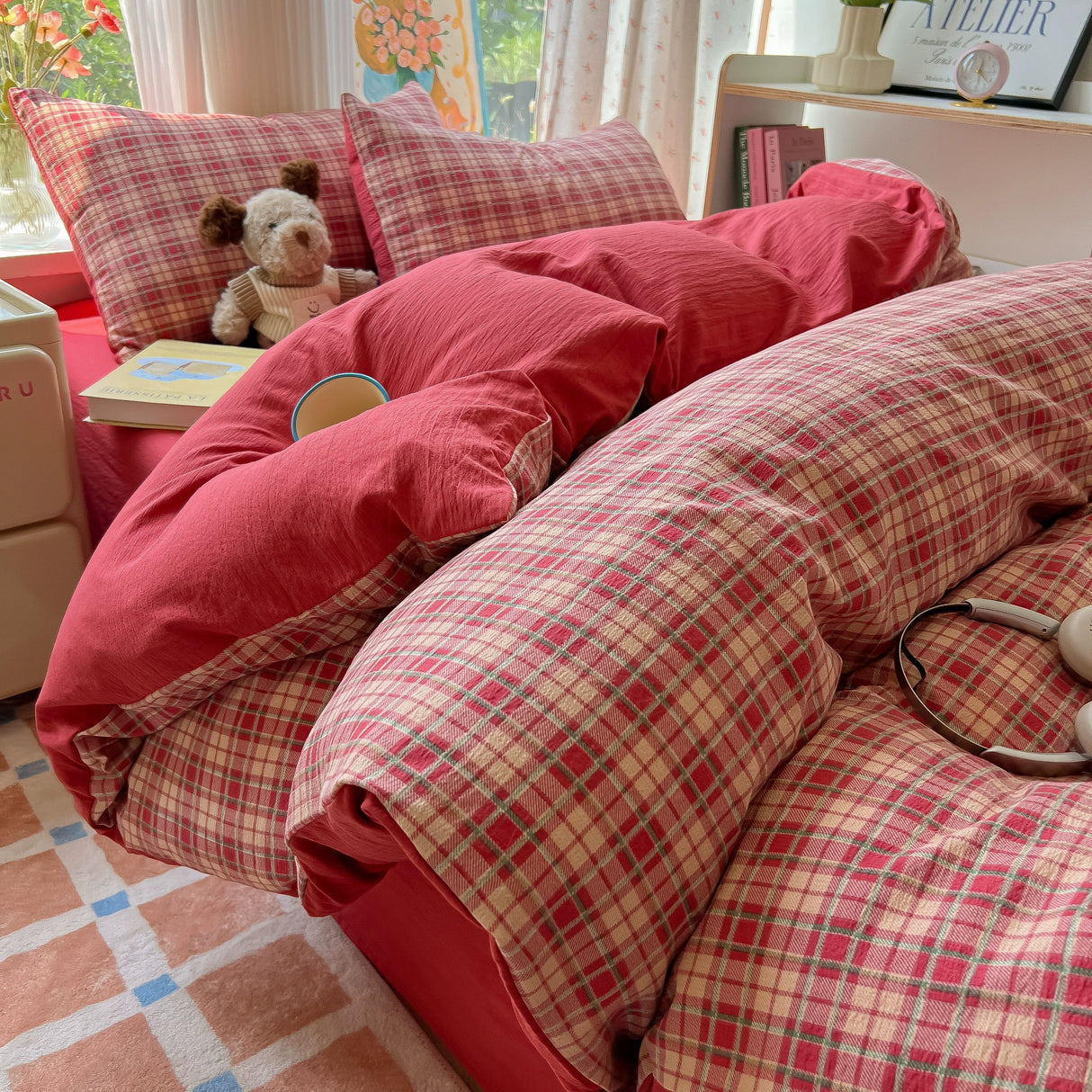 Class A Four-Piece Bedding Set Pure Cotton All Cotton All Year Round Quilt Cover Bed Sheets Quilt Cover Bed Student Dormitory Three-Piece Set Fitted Sheet 4 Julia M LifeStyles