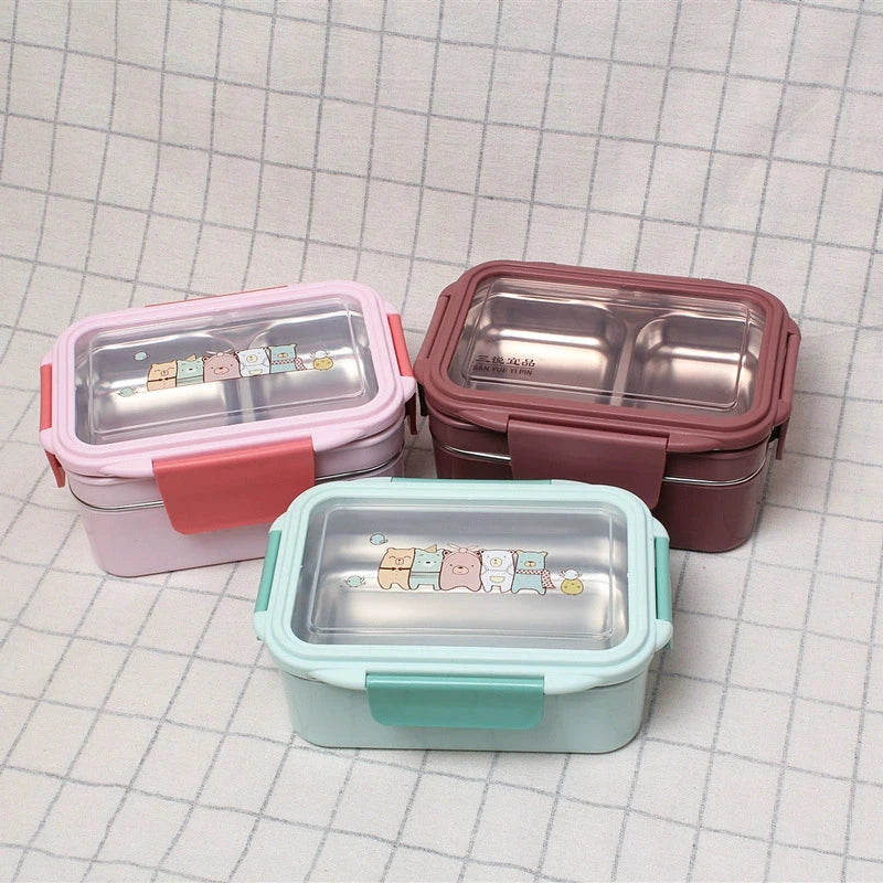 Rectangular Student Stainless Steel Divider Japanese Lunch Box Julia M LifeStyles