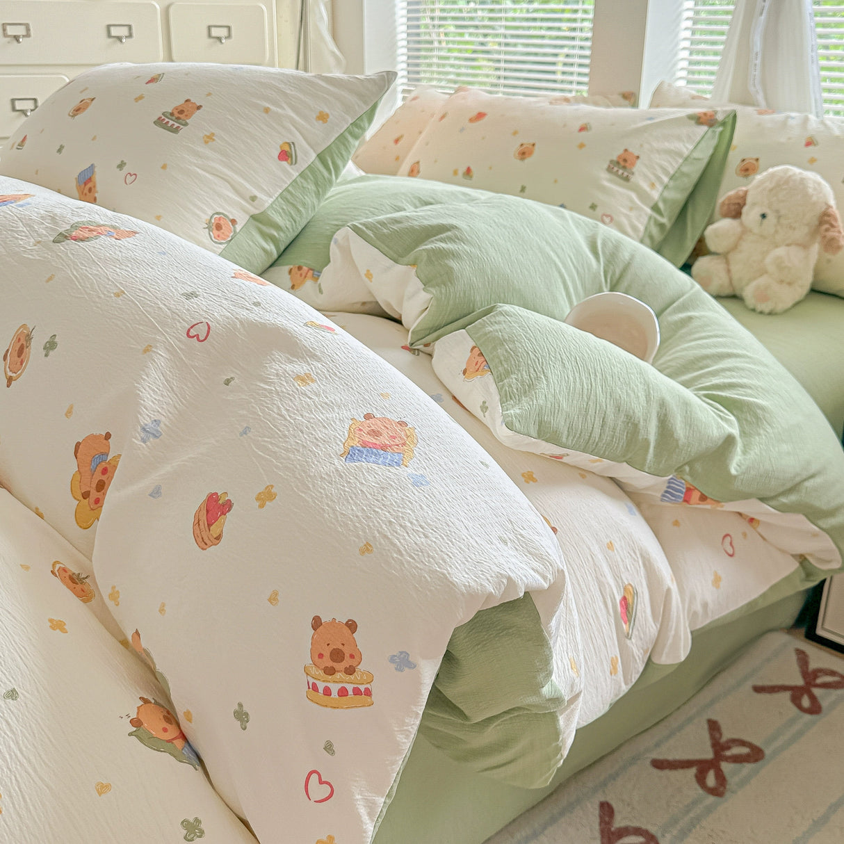 Class A Four-Piece Bedding Set Pure Cotton All Cotton All Year Round Quilt Cover Bed Sheets Quilt Cover Bed Student Dormitory Three-Piece Set Fitted Sheet 4 Julia M LifeStyles