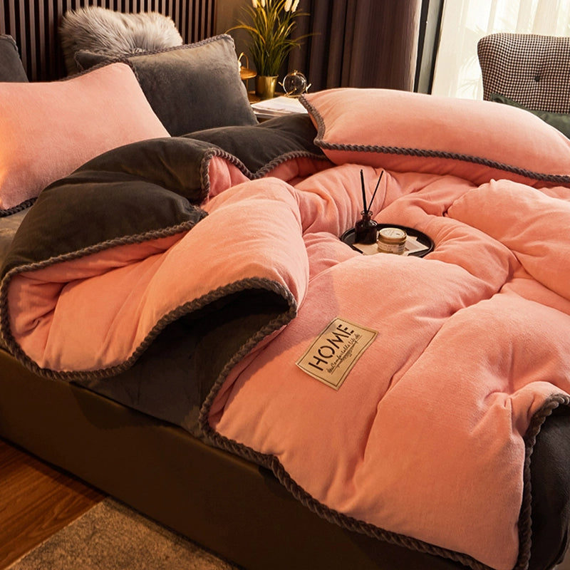 Luxurious Milk Fiber 4-Piece Flannel Bedding Set for Winter Julia M LifeStyles