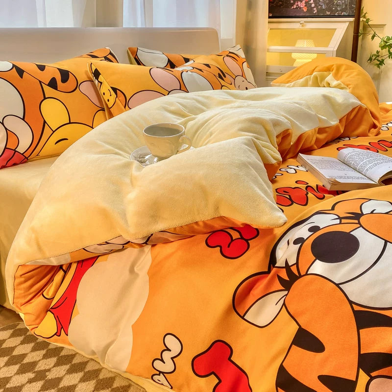 Pure Cotton Brushed Milk Fiber Duvet Cover Set - Kids Cartoon Bedding - Julia M LifeStyles
