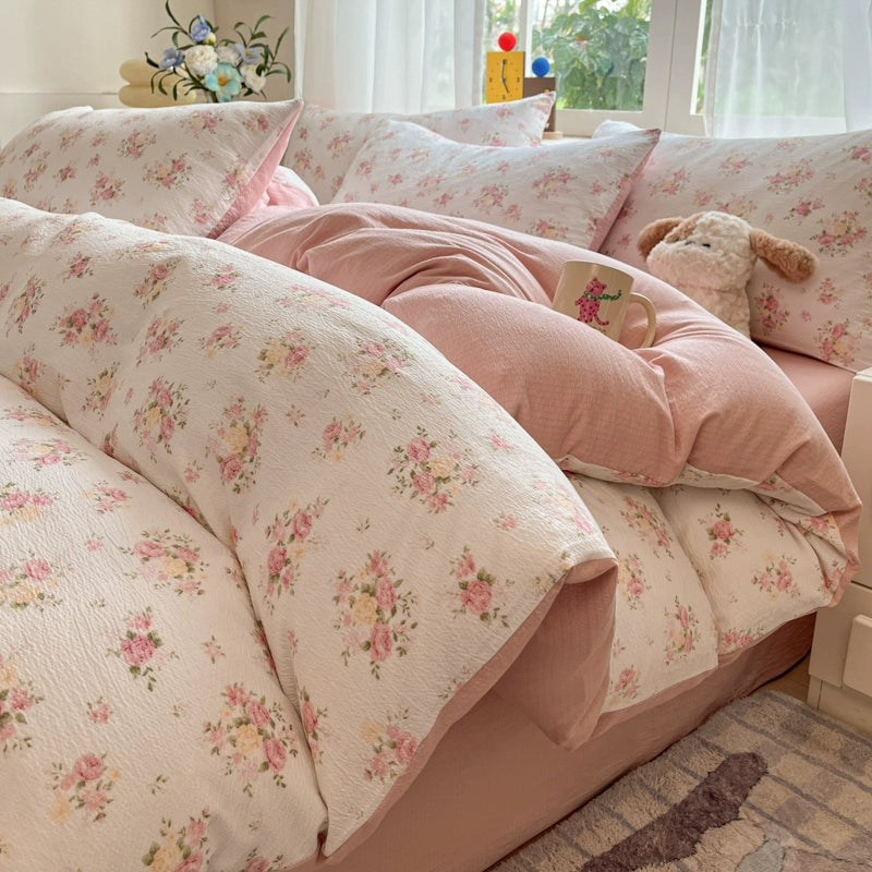 Class A Four-Piece Bedding Set Pure Cotton All Cotton All Year Round Quilt Cover Bed Sheets Quilt Cover Bed Student Dormitory Three-Piece Set Fitted Sheet 4 Julia M LifeStyles