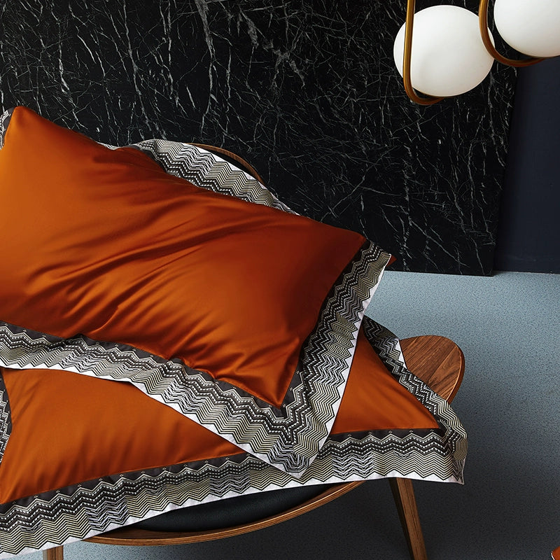 Elegant Geometric 4-Piece Pima Cotton Bed Sheet Set Julia M Home & Kitchen