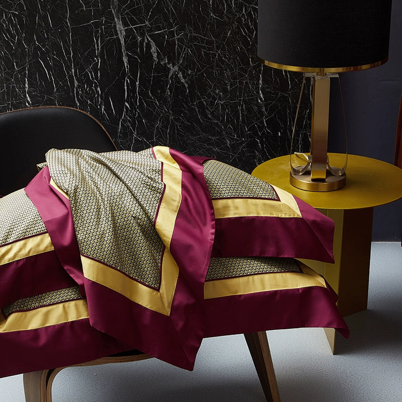 Elegant Geometric 4-Piece Pima Cotton Bed Sheet Set Julia M Home & Kitchen