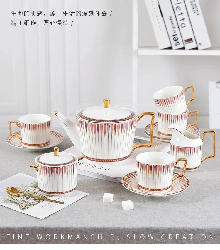 British Afternoon Tea Cup Tea Set Accessible Luxury European-Style High-End Bone China Teapot Luxury Ceramic Coffee Cup Gift Box Julia M Home & Kitchen