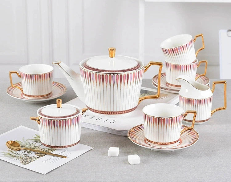 British Afternoon Tea Cup Tea Set Accessible Luxury European-Style High-End Bone China Teapot Luxury Ceramic Coffee Cup Gift Box Julia M Home & Kitchen