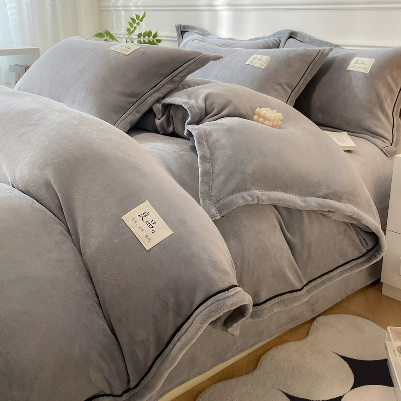 Luxurious Milk Fiber 4-Piece Flannel Bedding Set for Winter Julia M LifeStyles