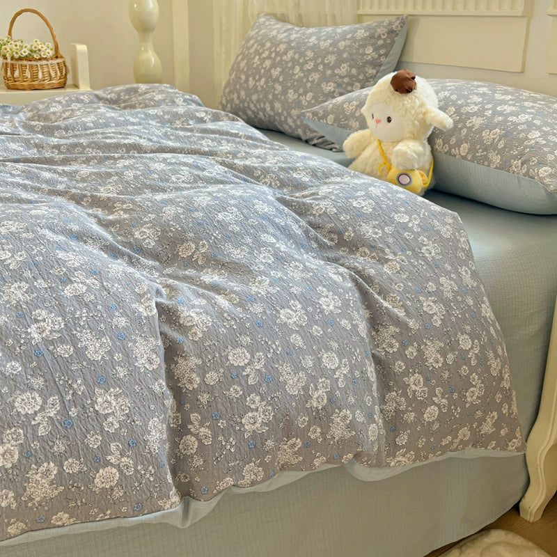 Class A Four-Piece Bedding Set Pure Cotton All Cotton All Year Round Quilt Cover Bed Sheets Quilt Cover Bed Student Dormitory Three-Piece Set Fitted Sheet 4 Julia M LifeStyles