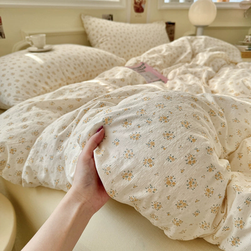 Class A Four-Piece Bedding Set Pure Cotton All Cotton All Year Round Quilt Cover Bed Sheets Quilt Cover Bed Student Dormitory Three-Piece Set Fitted Sheet 4 Julia M LifeStyles