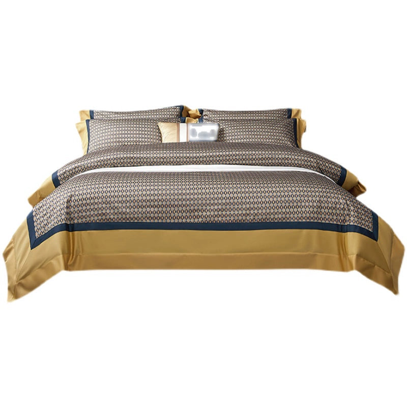 Premium Pima Cotton 4-Piece Bed Sheet Set in Geometric Design - Julia M LifeStyles