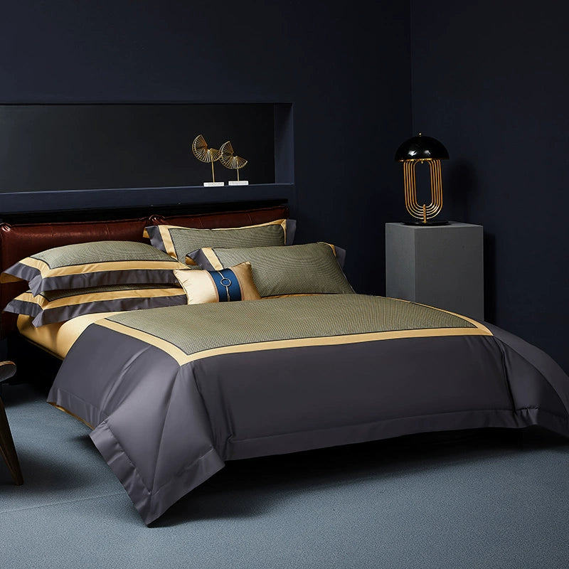 Elegant Geometric 4-Piece Pima Cotton Bed Sheet Set Julia M Home & Kitchen