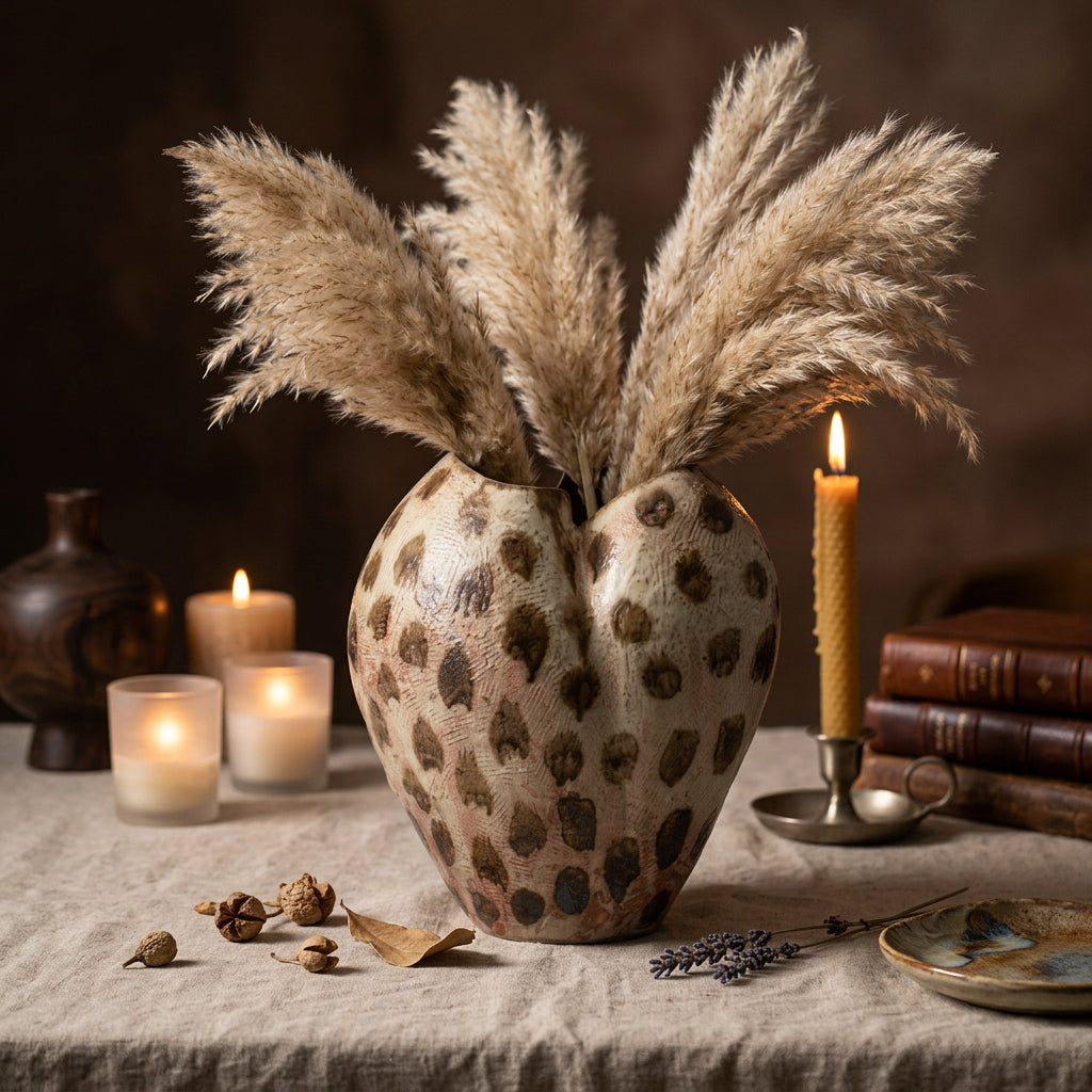 Quiet Form Hand-Painted Ceramic Vase