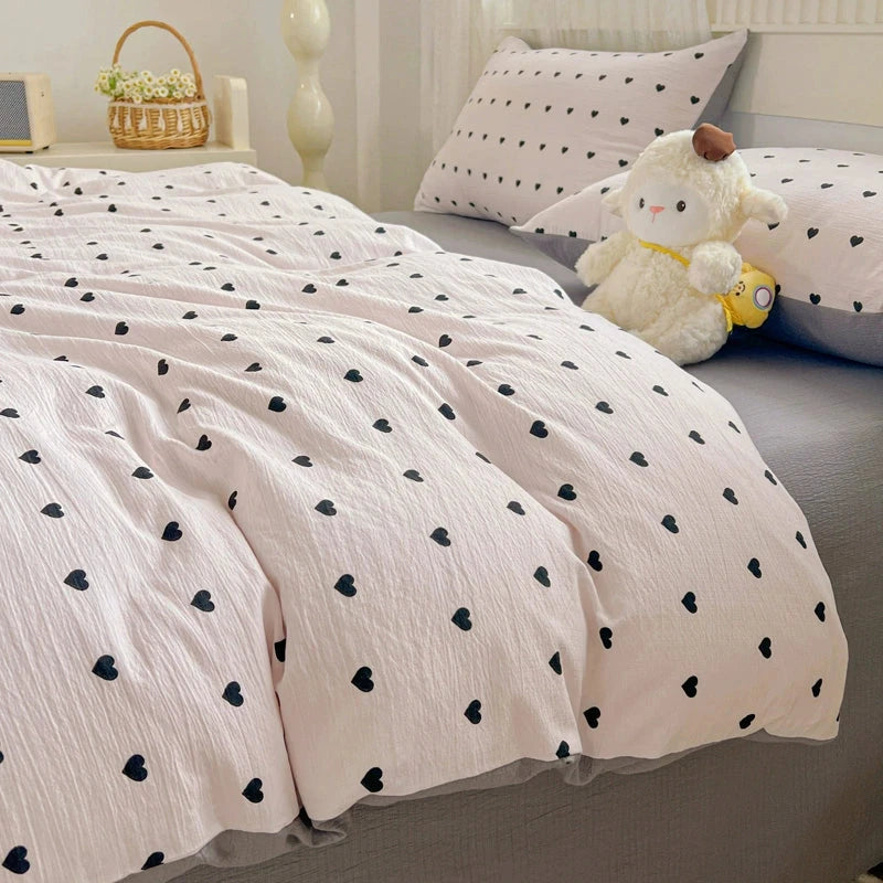 Class A Four-Piece Bedding Set Pure Cotton All Cotton All Year Round Quilt Cover Bed Sheets Quilt Cover Bed Student Dormitory Three-Piece Set Fitted Sheet 4 Julia M LifeStyles