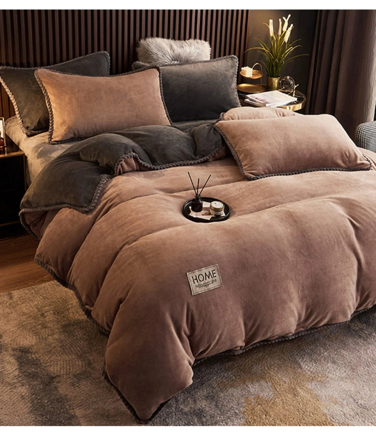 Luxurious Milk Fiber 4-Piece Flannel Bedding Set for Winter Julia M LifeStyles