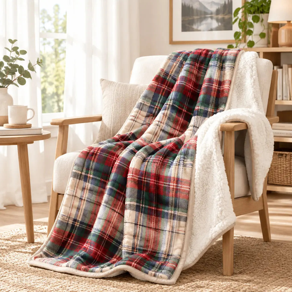Scandinavian Winter Luxe Coral Fleece Throw Blanket Julia M LifeStyles